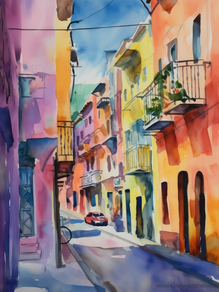 Palermo, Italy Watercolour Streets 3