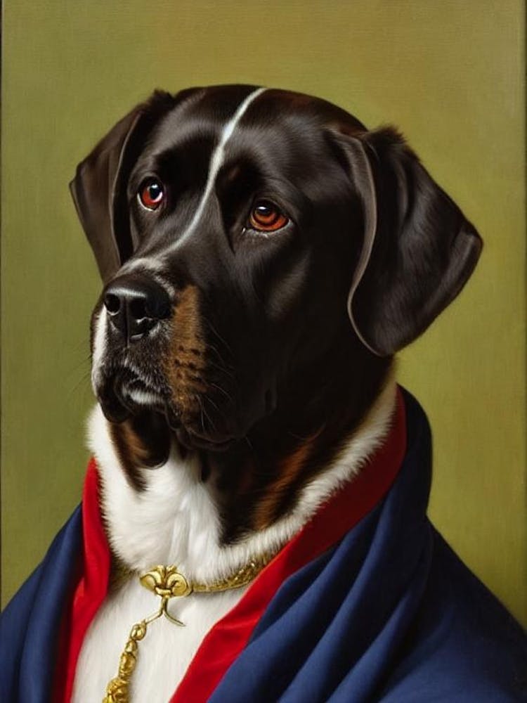 Mastiff Renaissance Portrait Oil Painting
