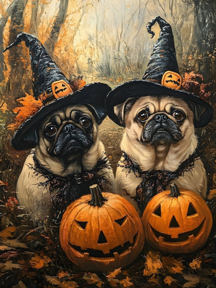 Halloween Pugs In Oil 6