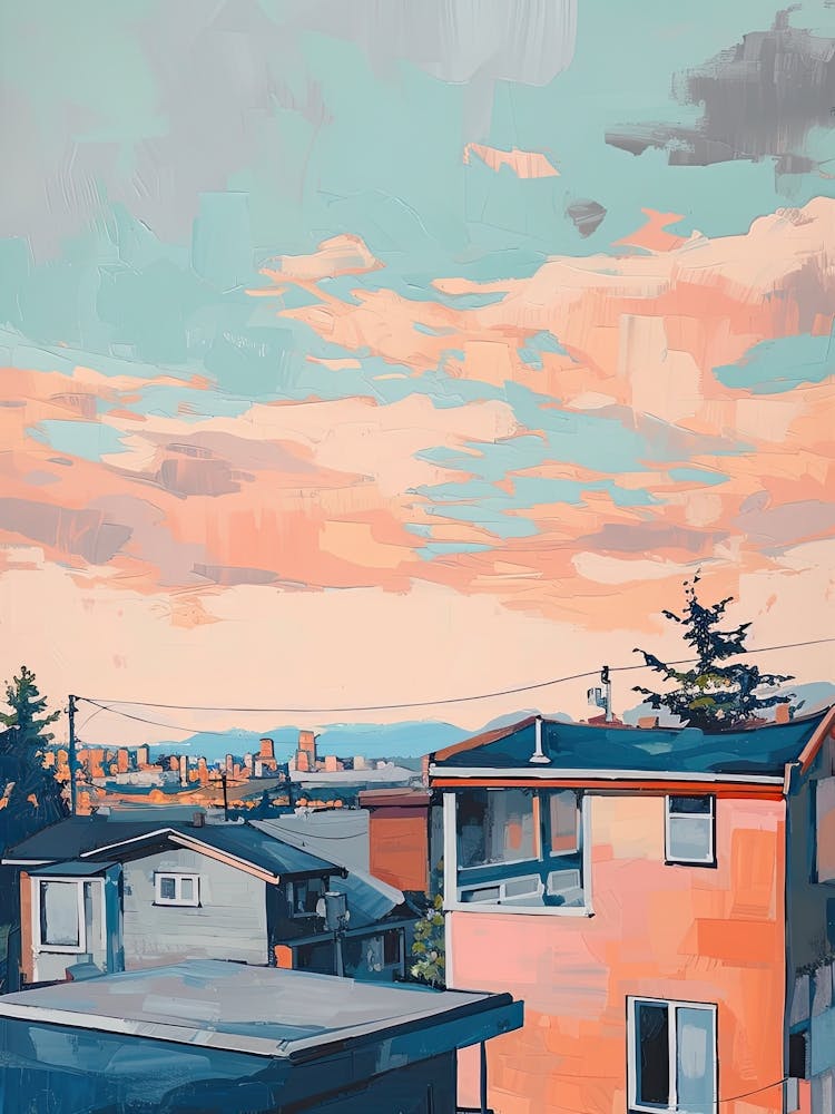 Vancouver Rooftops Morning Skyline 4