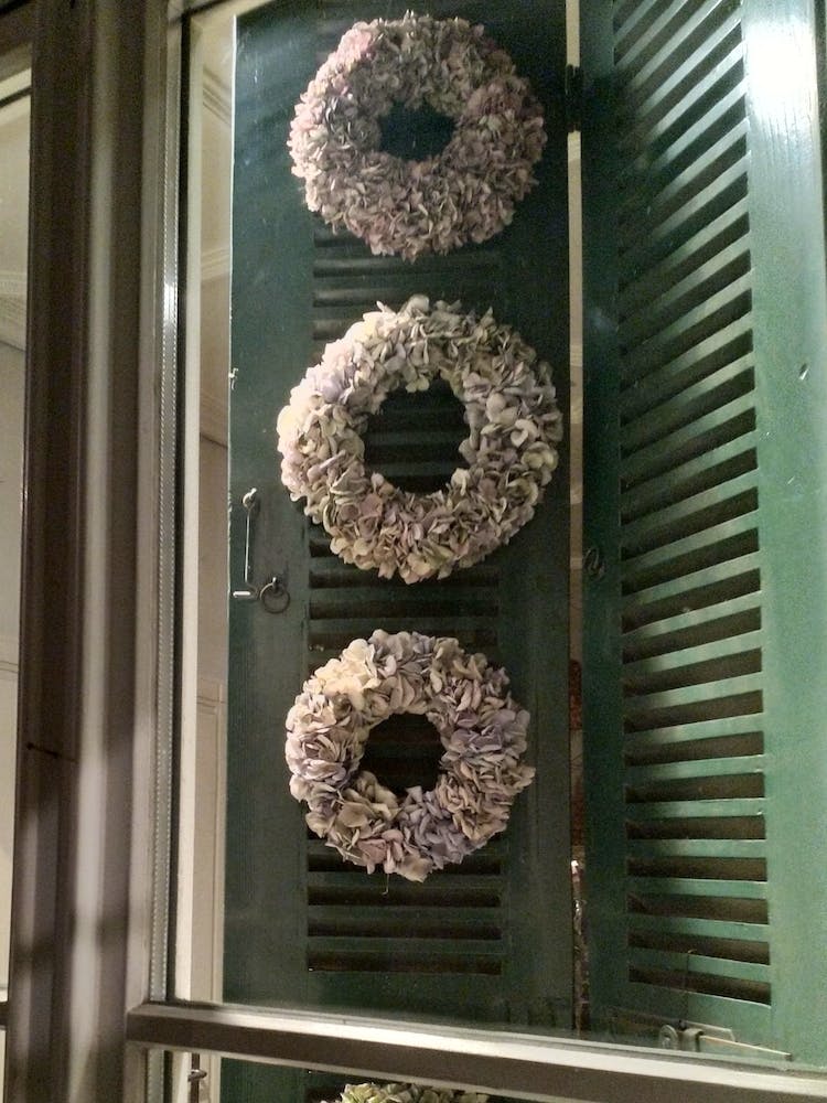 Paper Wreaths Window Dressing