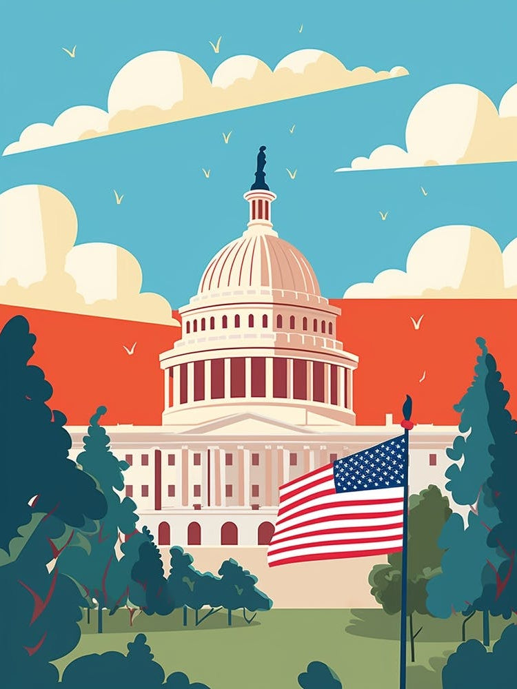 United States Of America 2 Travel Illustration