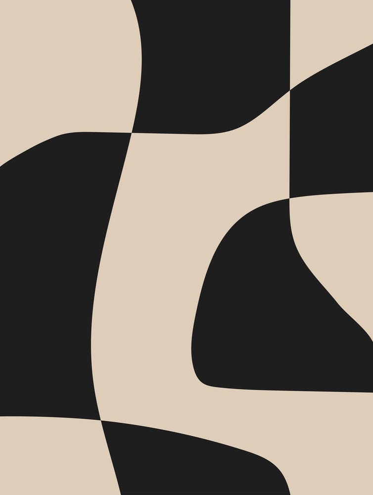Beige And Black Abstract Shapes 2