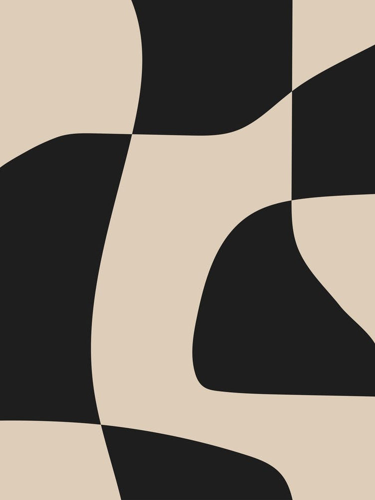 Beige And Black Abstract Shapes 2
