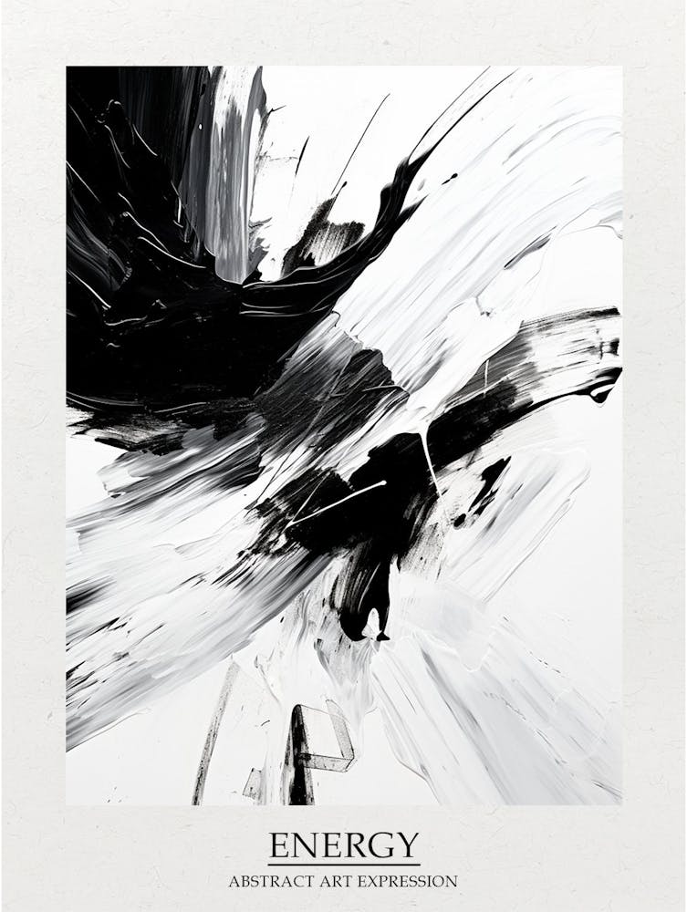 Energy Abstract Black And White 5 Poster