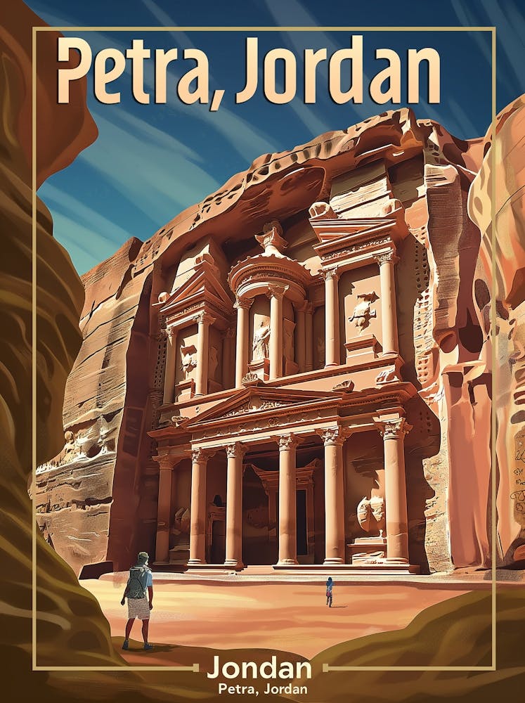 Travel Poster For Petra Jordan