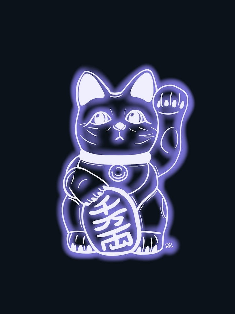 Plum Purple Neon Cat