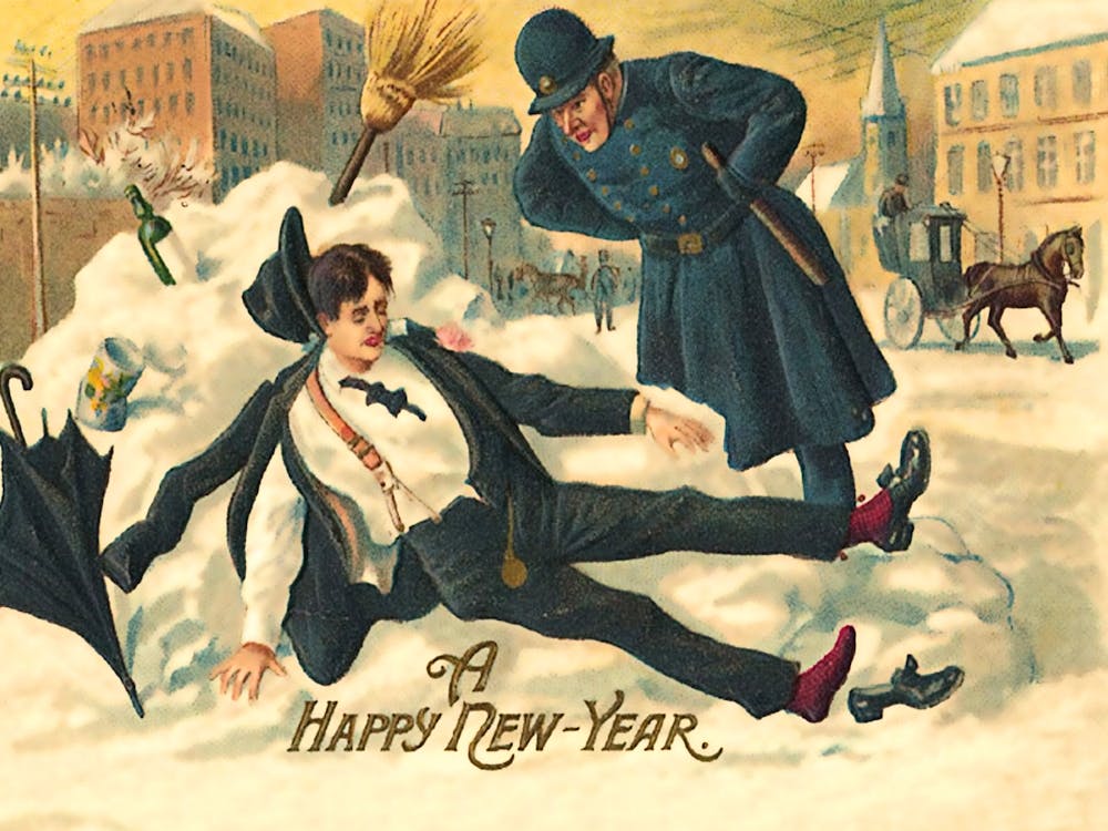 After Party Drank Man And Angry Police Officer, Funny Holiday Poster