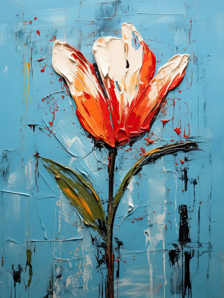 Tulip Whimsy: Neo-Expressionist Flourish