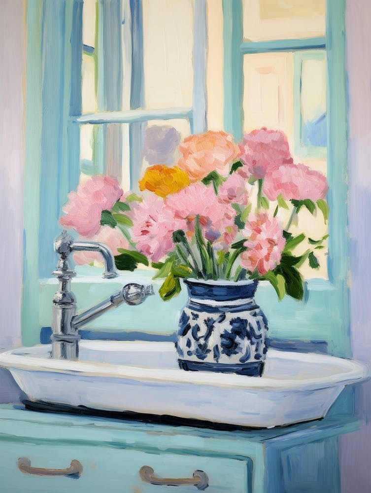 A Vase With Carnation, Flower Bouquet 4