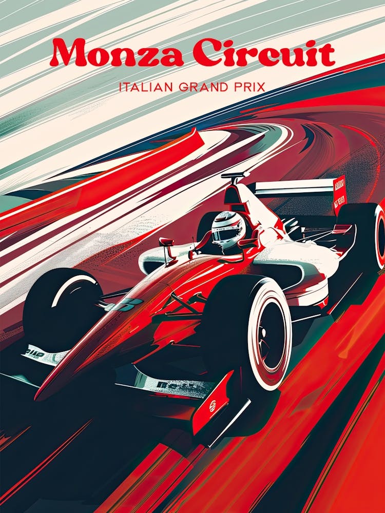 Monza Circuit Italian Grand Prix Ferrari Travel Art