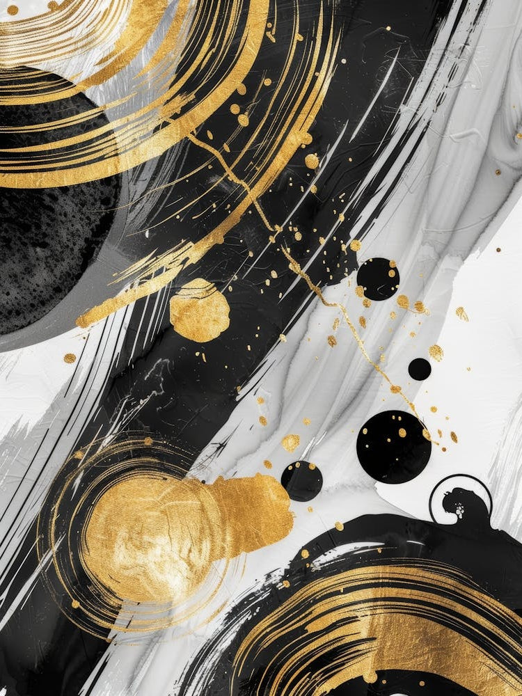 Abstract Black And Gold Canvas Print 5