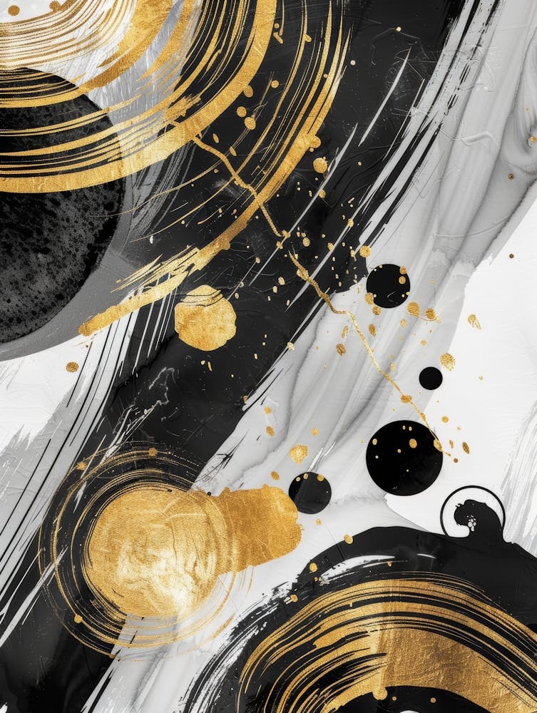 Abstract Black And Gold Canvas Print 5