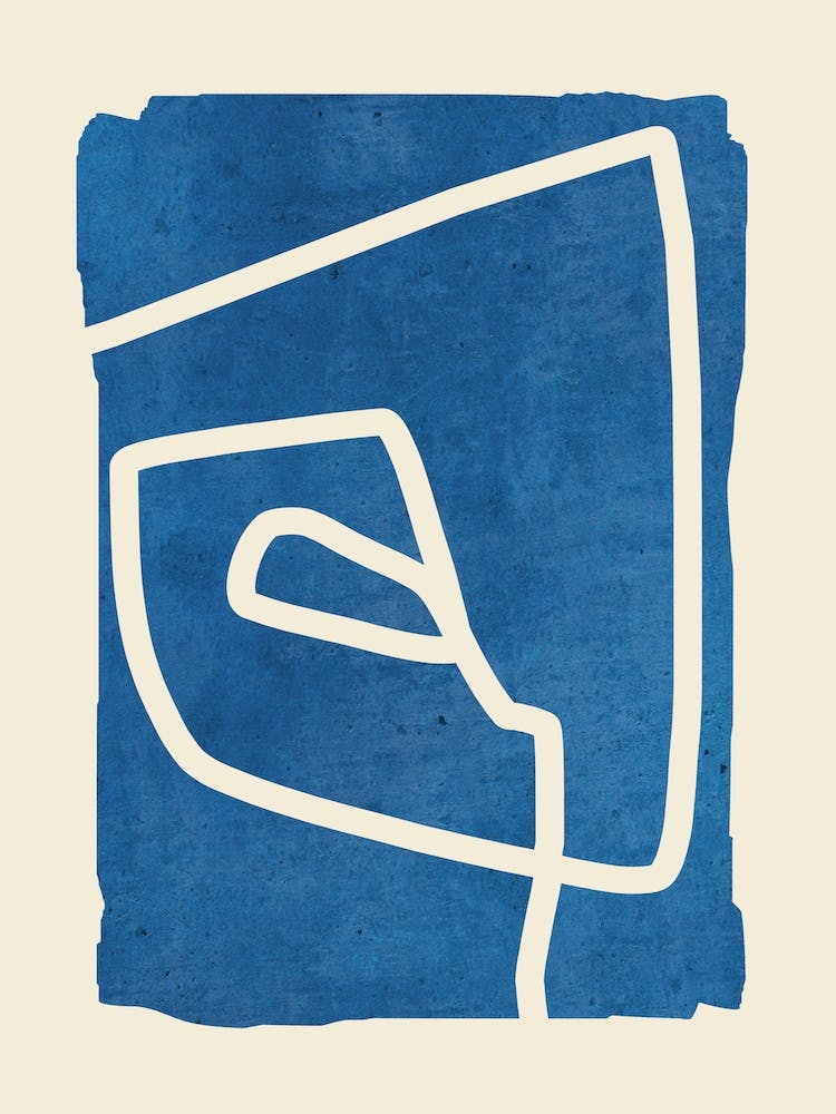 Abstract Minimal Blue Shapes