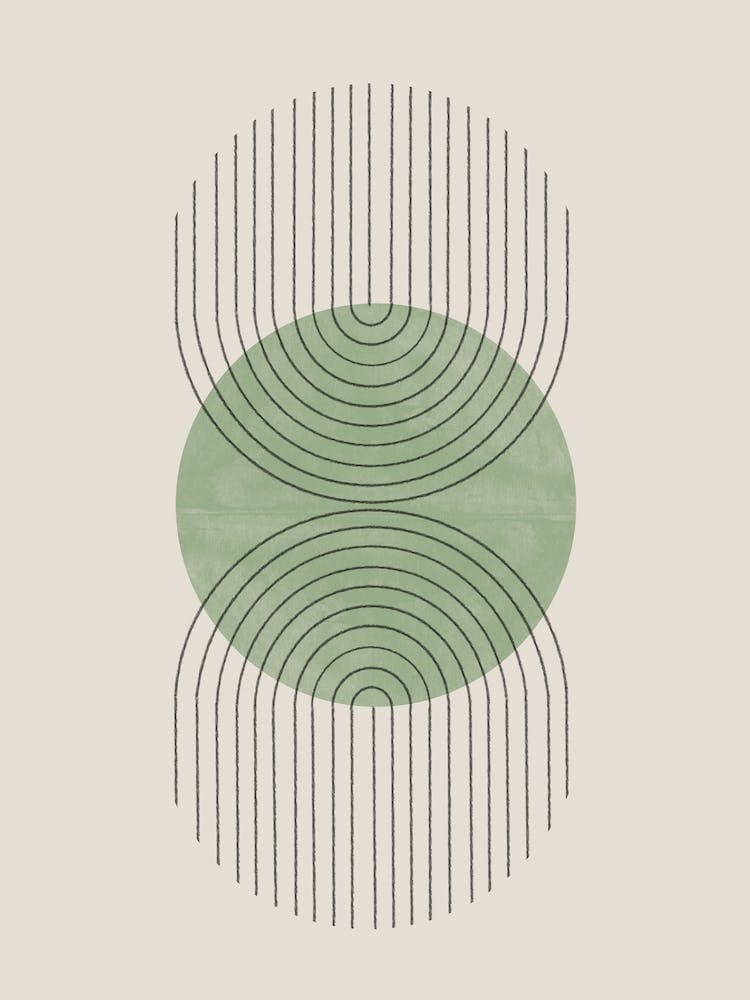 Green Moon Contemporary Design Simple Pattern