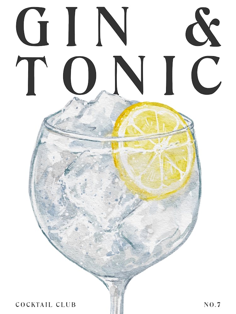 Watercolour Gin And Tonic