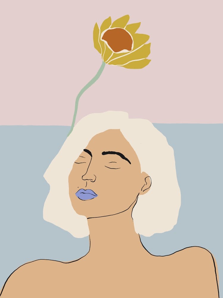 Porträt einer Frau mit einer Blume