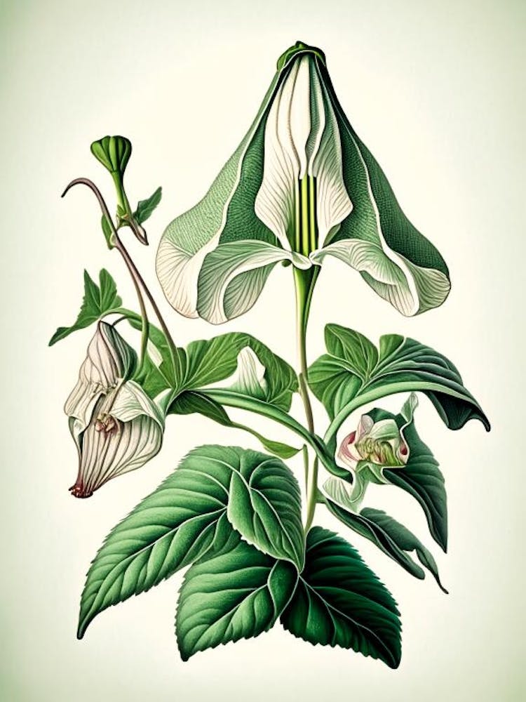 Trillium Wildblume Vintage Botanisch