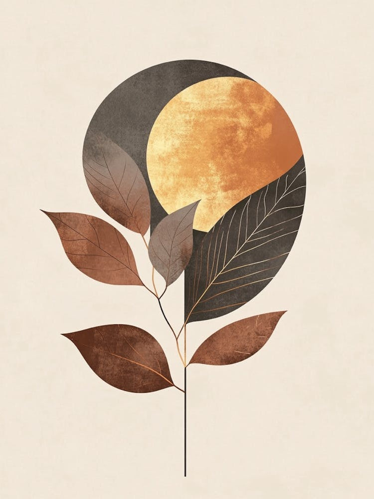 Moon And Leaves
