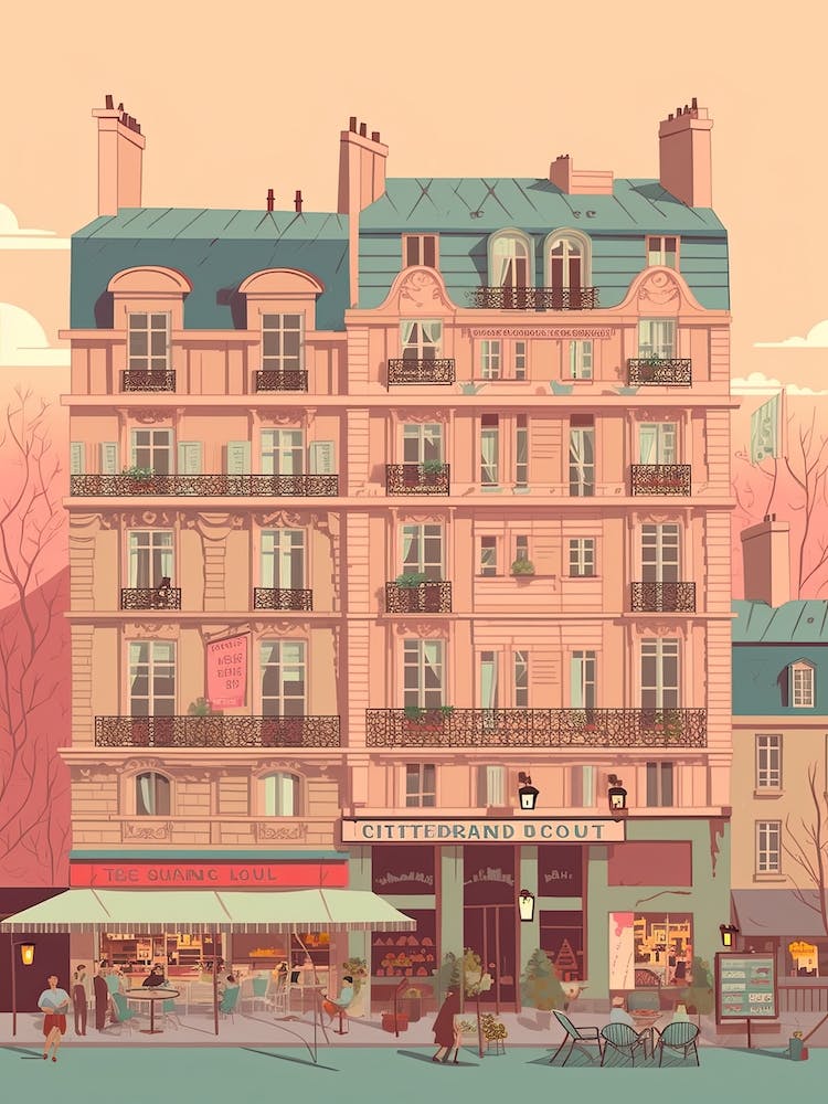Paris France Travel Illustration 2
