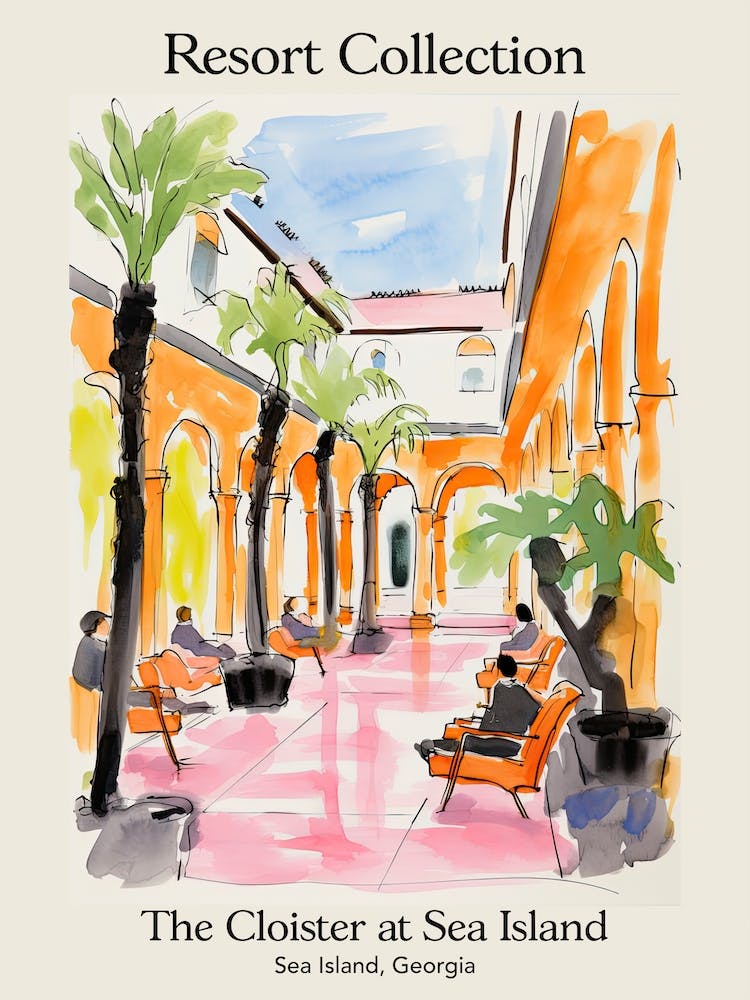 Poster vom The Cloister At Sea Island Sea Island, Georgia Resort Collection Märchenbuchillustration 4