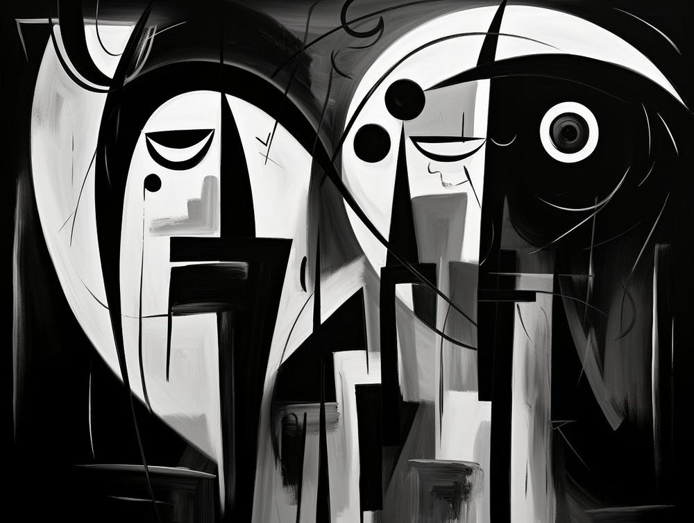 Emotions Abstract Black And White 8