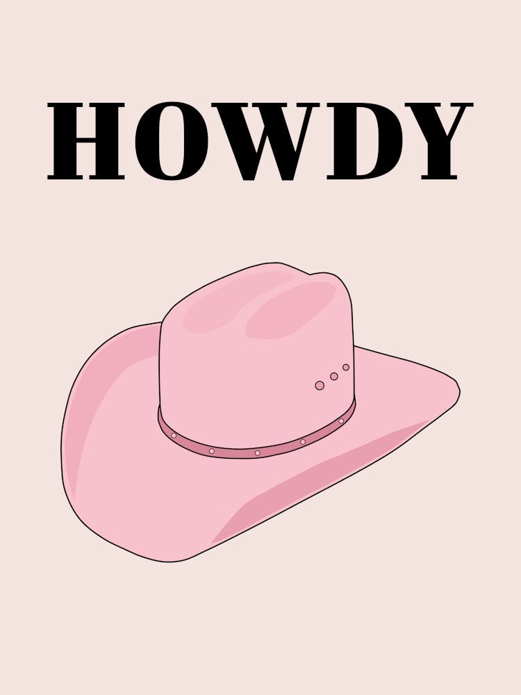 Howdy Cowboy Hat Pink