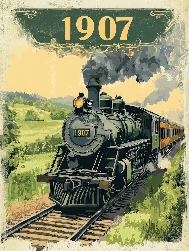 Aihrgdesign Une affiche rétro d'une puissante locomotive à vapeur In 2