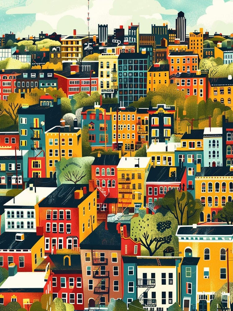 The Bronx New York Colourful Silkscreen Illustration 4