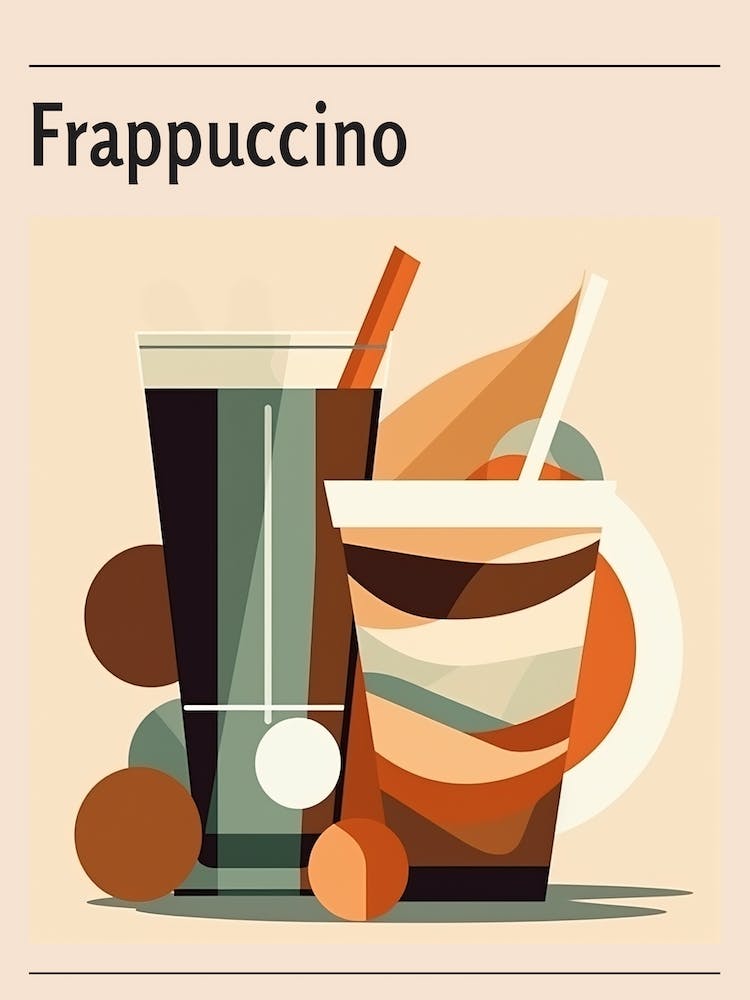 Frappuccino Midcentury Modern Poster