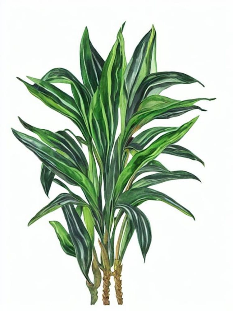 Fire Flash (Chlorophytum Orchidastrum) Watercolor