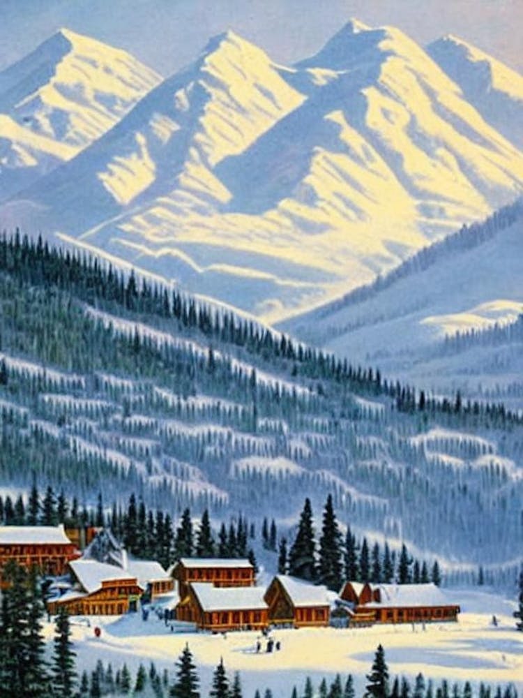 Keystone, USA Skiresort Vintage Landschaft 1 Skiposter
