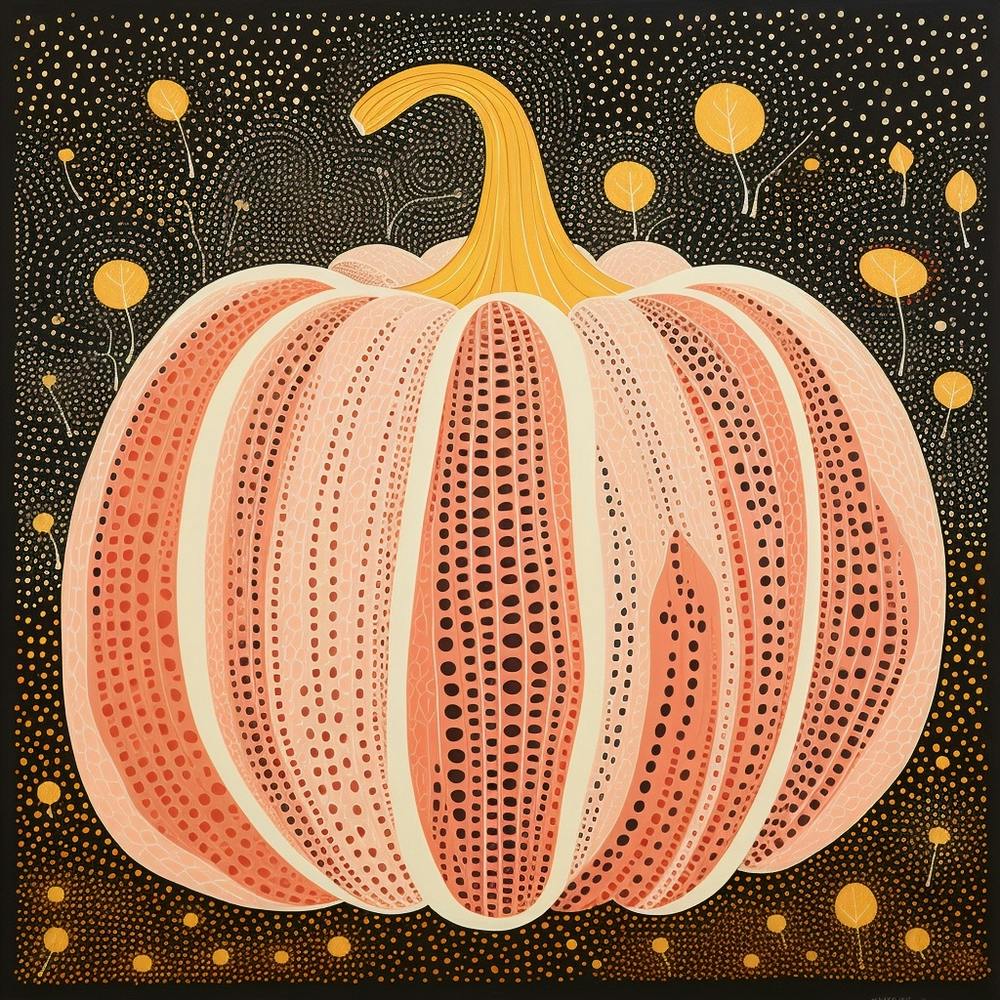 Yayoi Kusama Inspiriert Kürbis Rosa Und Orange 2