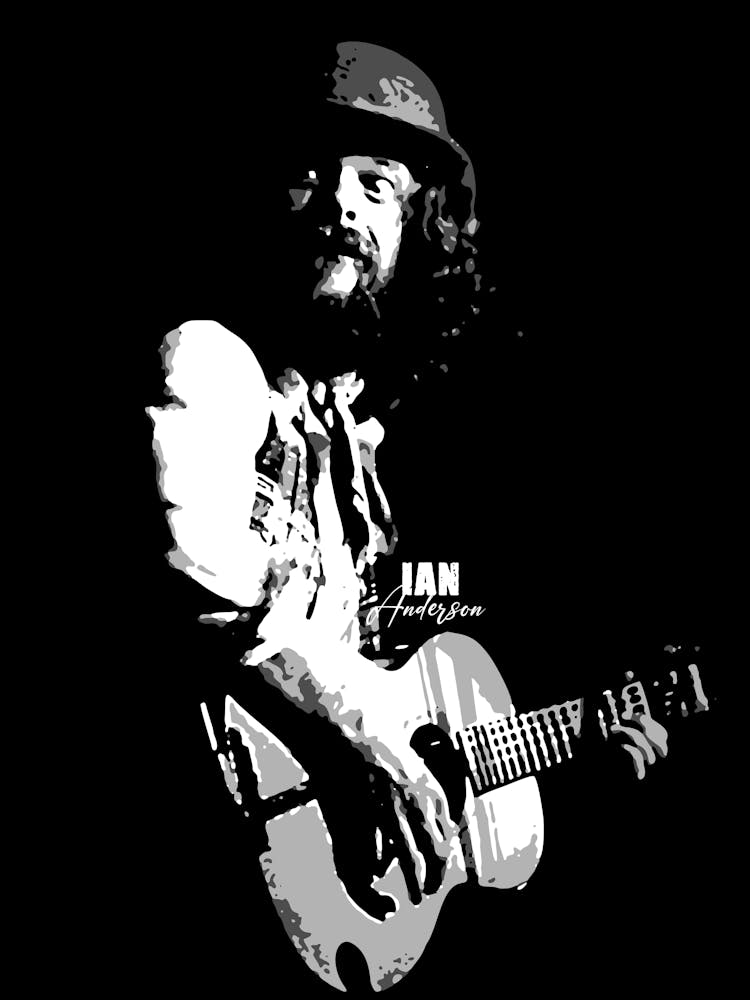 Ian Scott Anderson Légende Musicien Britannique en Niveaux de Gris