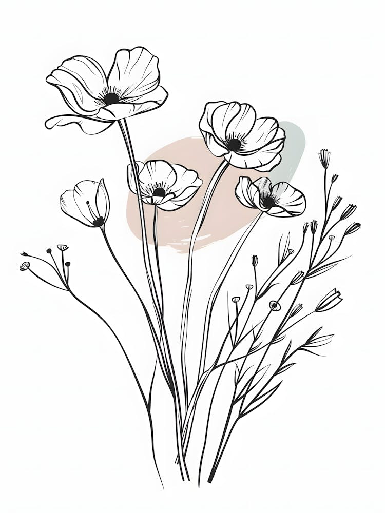 Minimalist Flower Line Art 12