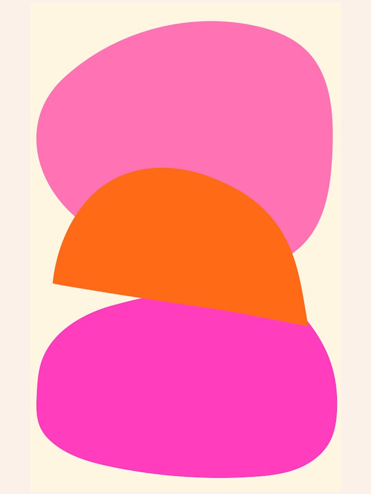 Pink And Orange Abstract Boho Print