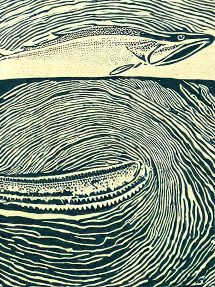 Ichthyosaur Linocut