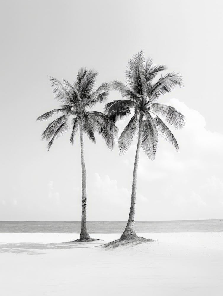 Two Palm Trees On The Beach