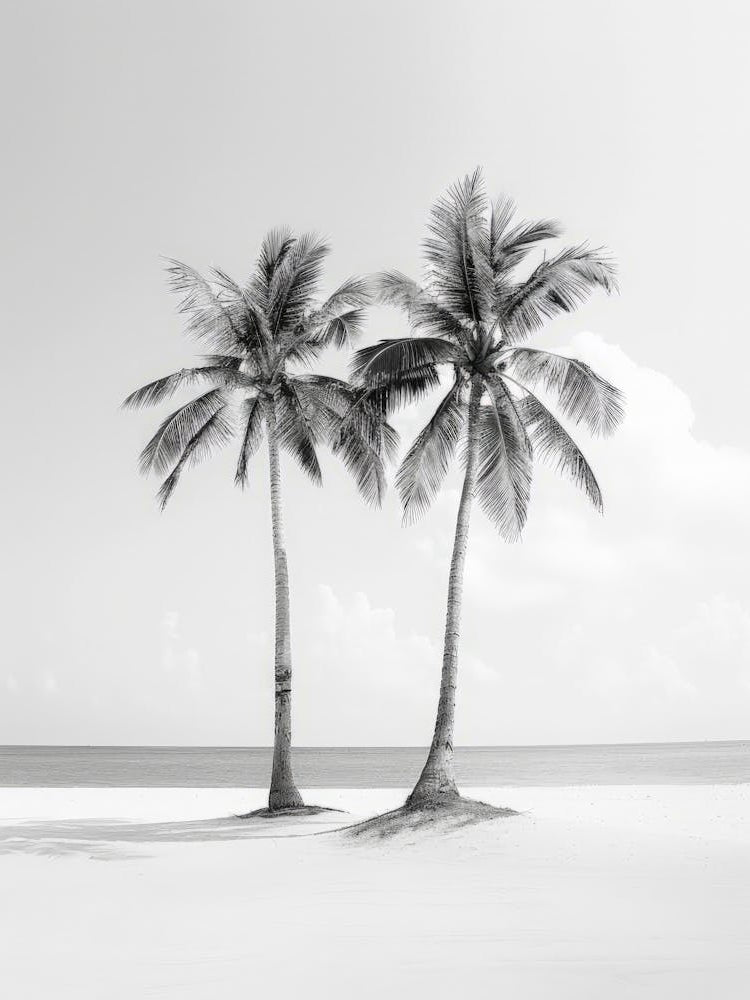 Two Palm Trees On The Beach