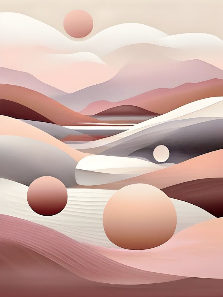 Abstract Landscape With Spheres