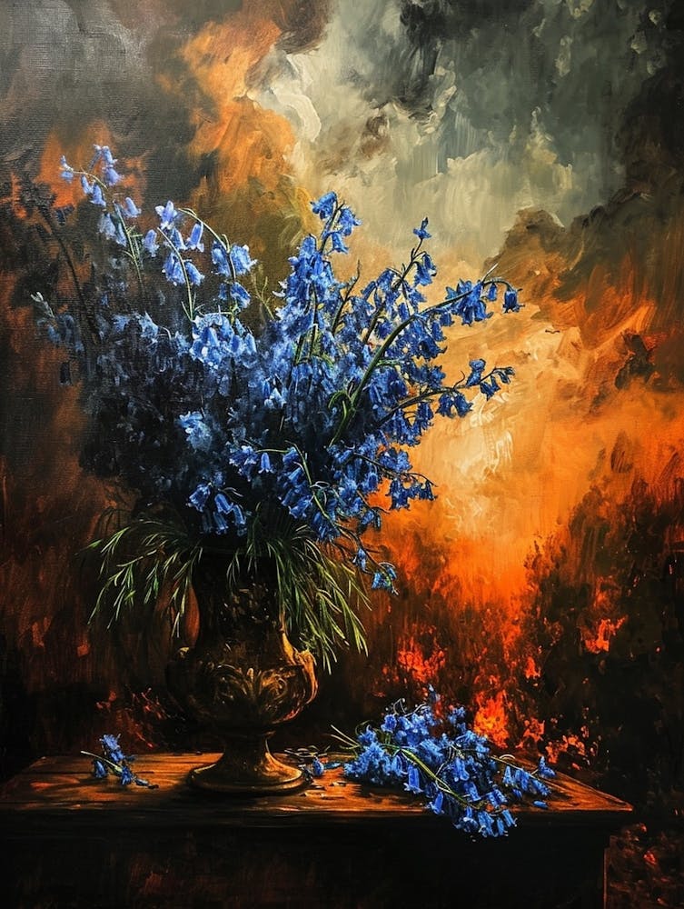 Baroque Floral Still Life Bluebell 2