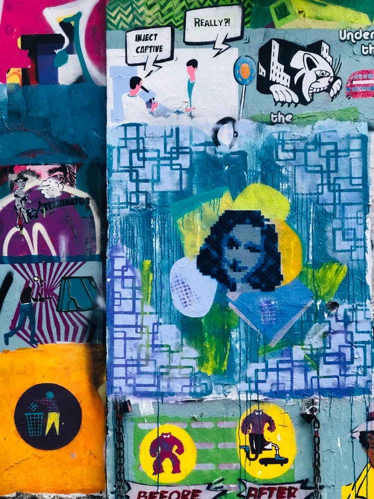 Blue Graffiti Collage