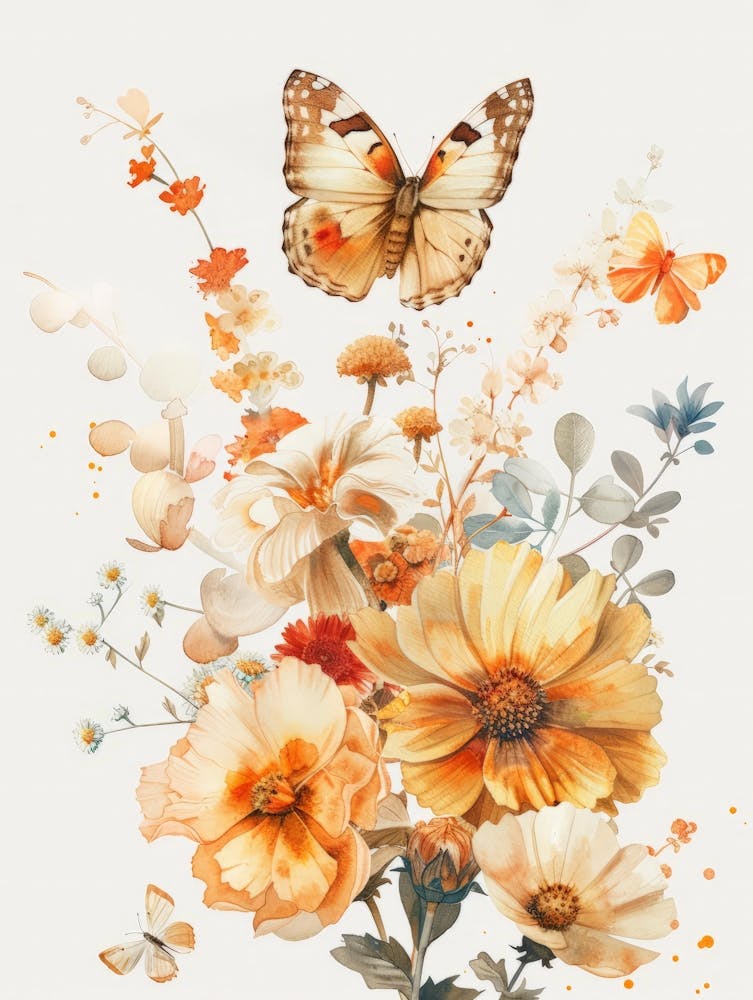 Blumen und Schmetterlinge