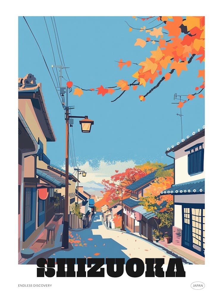 Shizuoka Japan 3 Colourful Travel Poster
