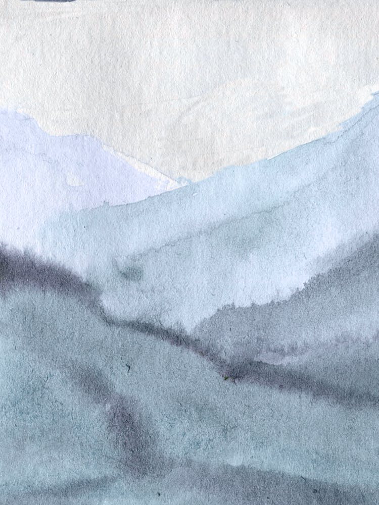 Watercolor Of Mountains 12