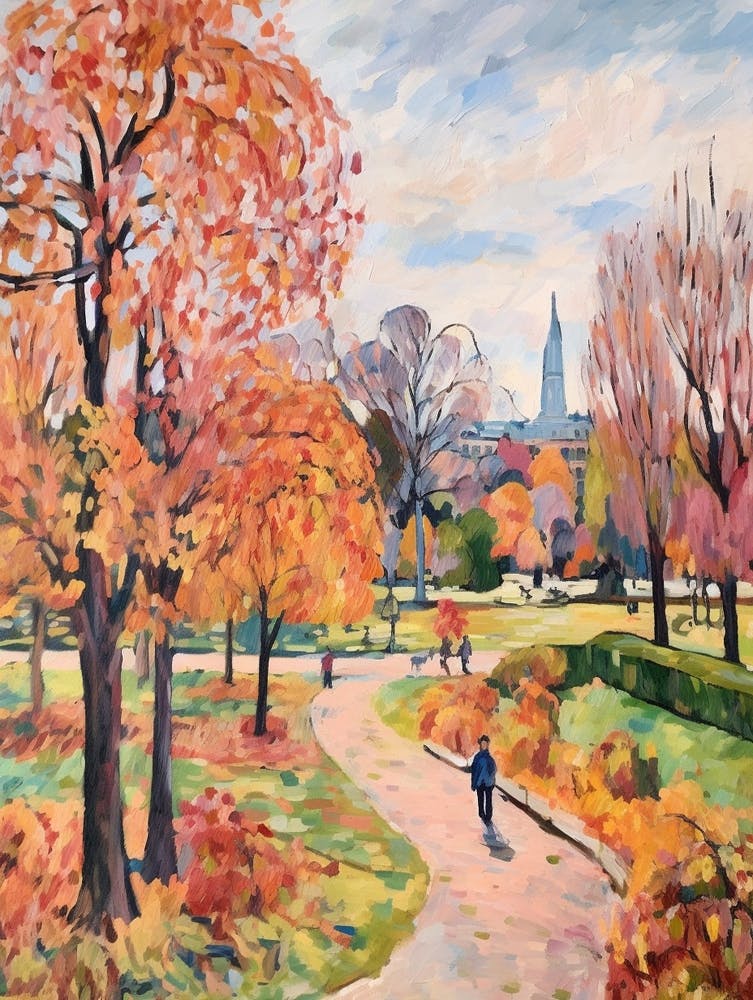 Autumn City Park Painting Regents Park London 1