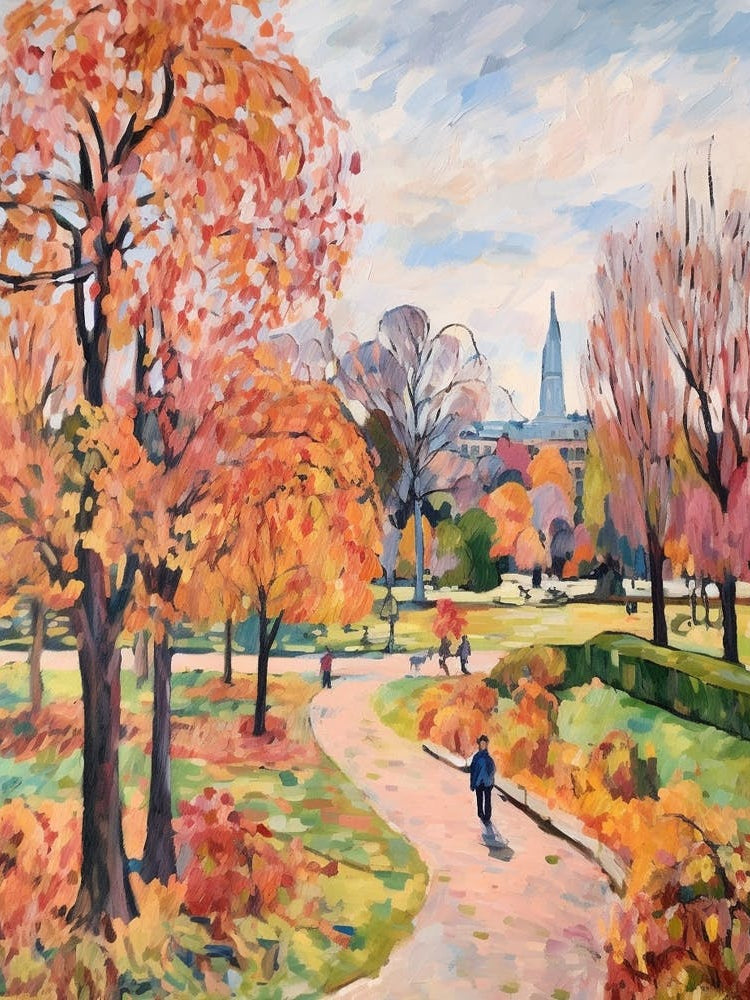 Autumn City Park Painting Regents Park London 1