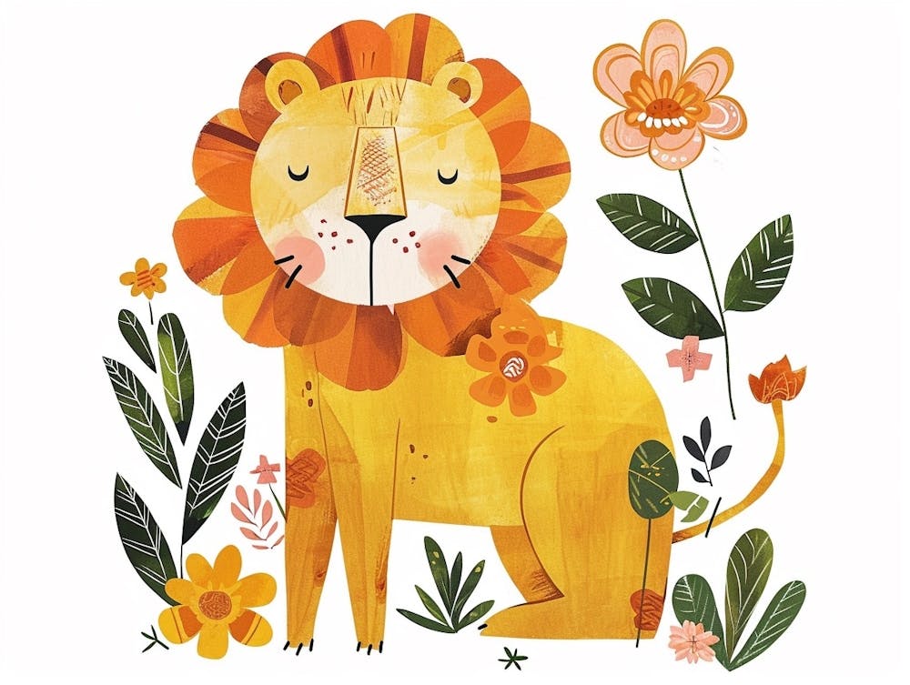 Little Floral Lion 2