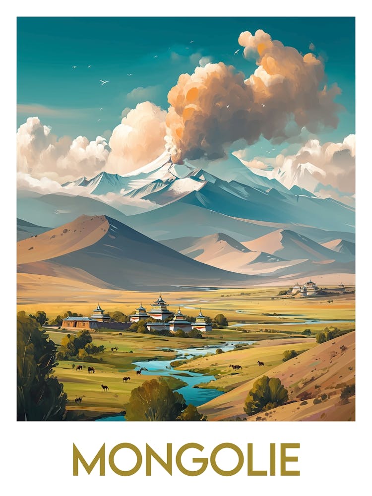 Affiche de voyage Mongolie