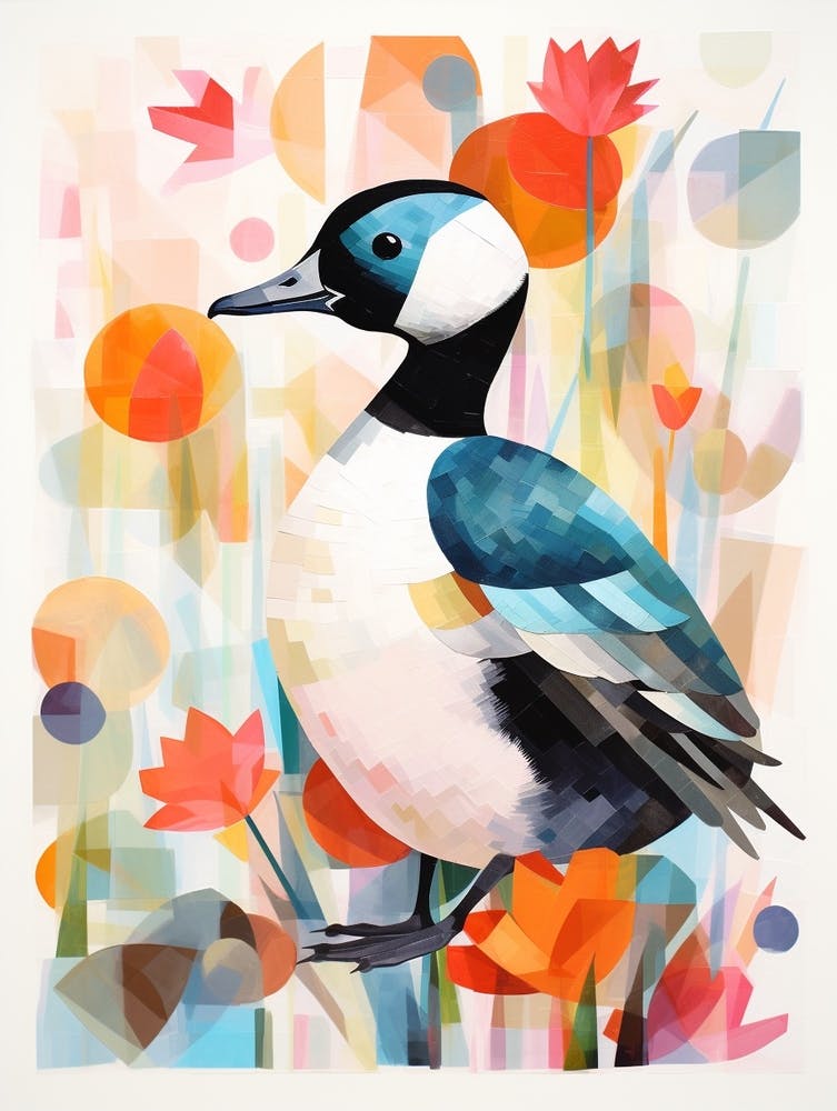 Bird Painting Collage Bufflehead 1